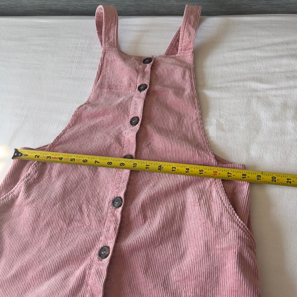 Love Tree Pink Corduroy Button Front Pinafore Overall Dress Large D4002 - Picture 7 of 11